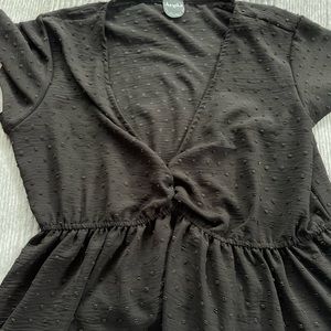 NWT Arula Margot clip polka dot top babydoll peplum black B 2X 18 20